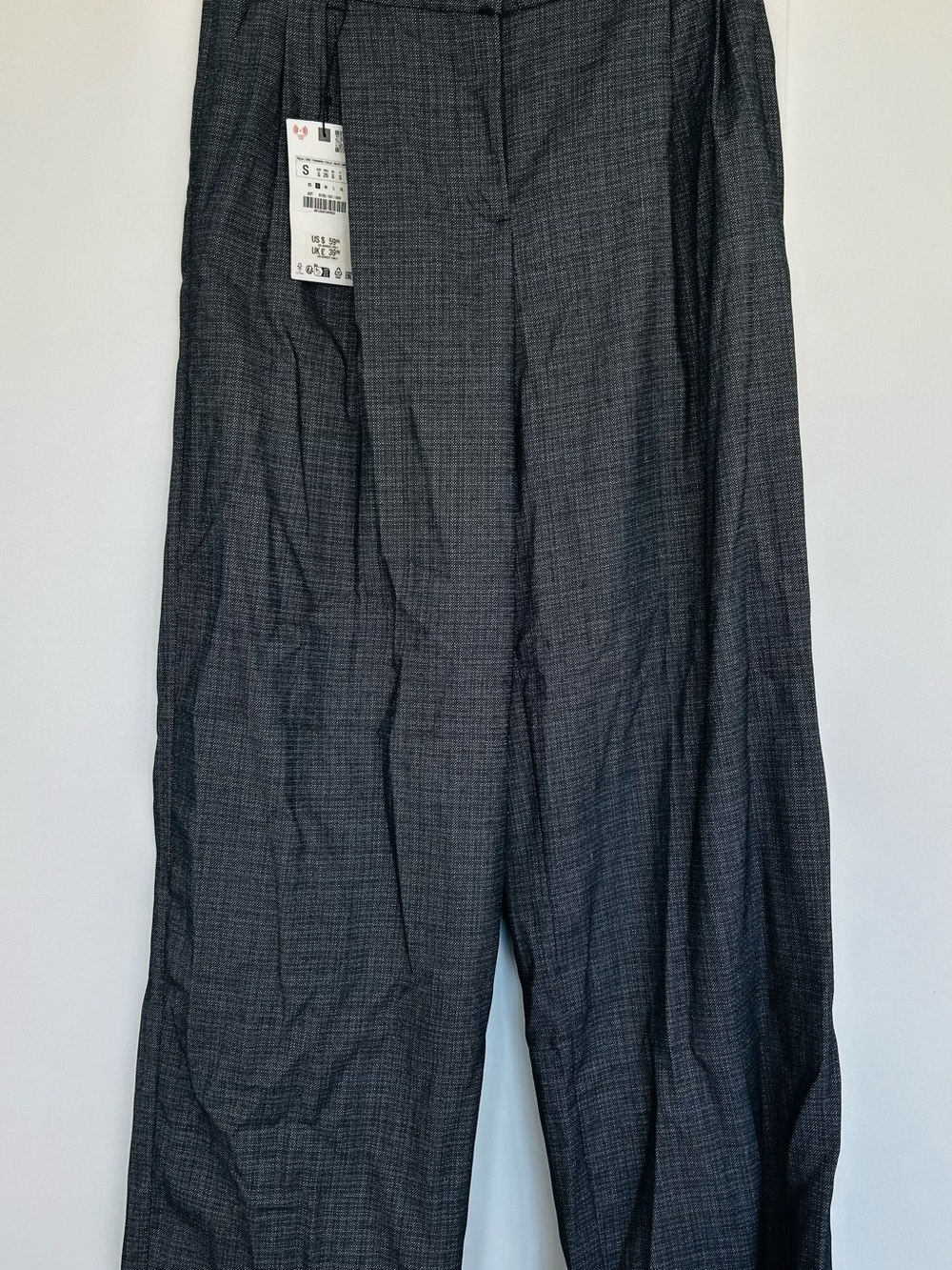 Zara Women's Straight-Leg Dress Pants in Charcoal Gray